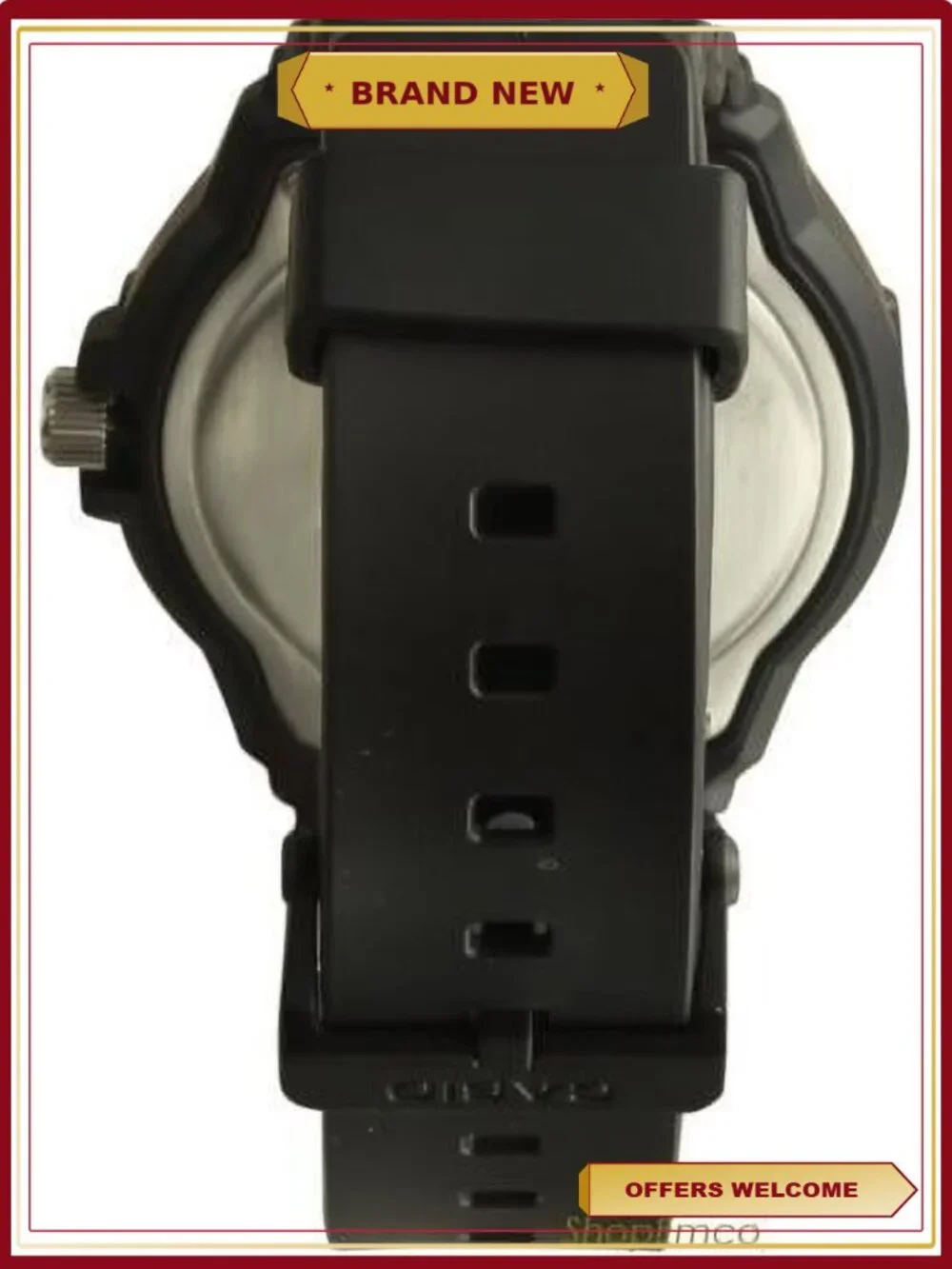 Men's Dive Style Watch 100M Water Resistant Black Resin Strap